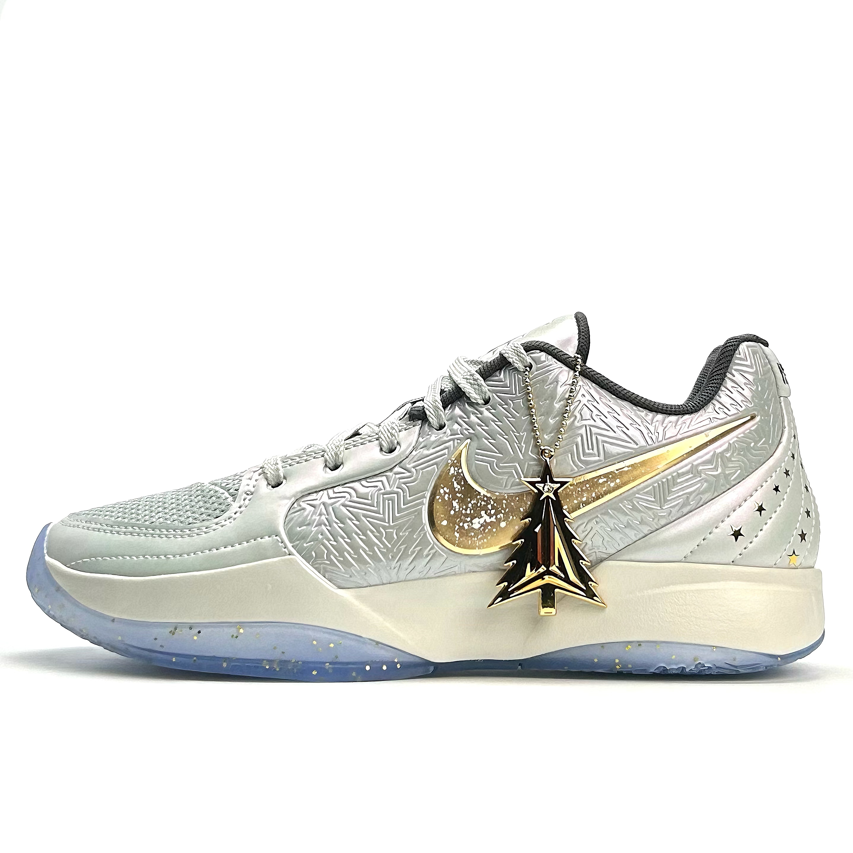Nike Ja Morant 2 Cushioning Slip Resistant Abrasion Resistant Low top Basketball Shoes Unisex White Gold
