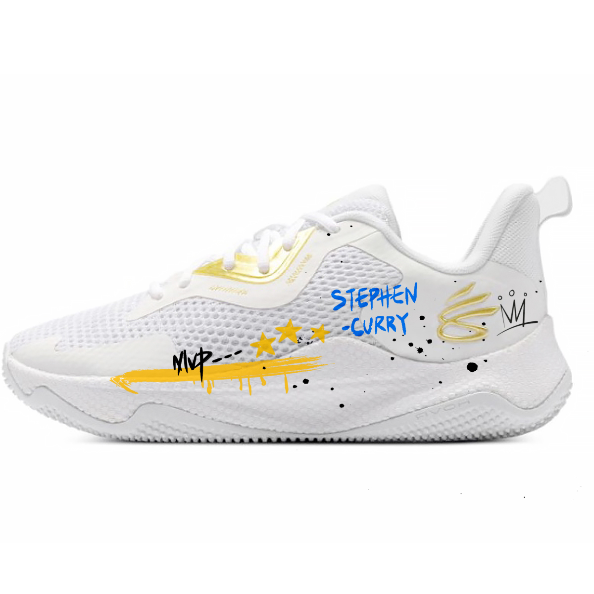 Under Armour Curry Splash 3 Slip Resistant Abrasion Resistant Low top Basketball Shoes Men’s White