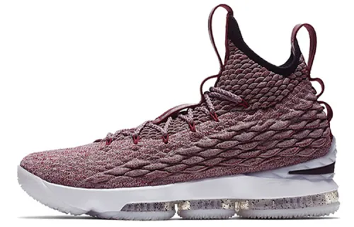 Nike Lebron 15 'Wine red'' high top practical basketball shoes men's wine red