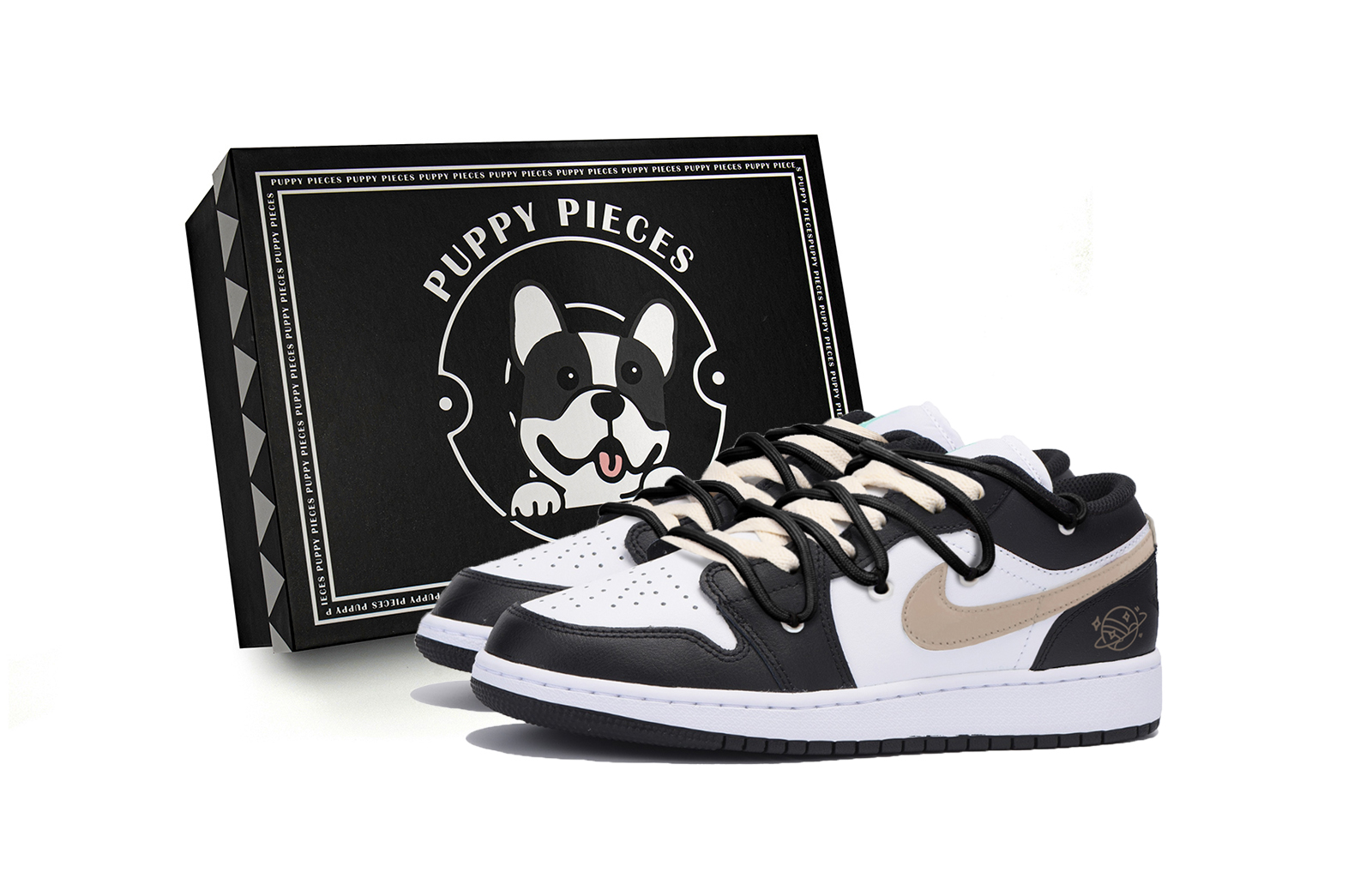 Jordan Air Jordan 1 Abrasion Resistant Slip Resistant Low top Vintage Basketball Shoes Men’s Black White Brown