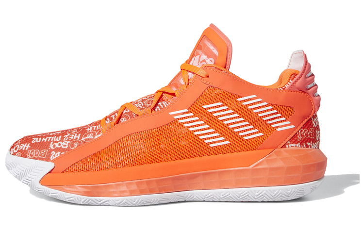 Adidas D lillard 6 comfortable mesh non-slip lightweight low-top basketball shoes men's orange