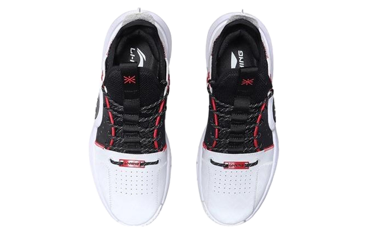 Li Ning Slip Resistant Abrasion Resistant Mid top Basketball Shoes Men’s Black White