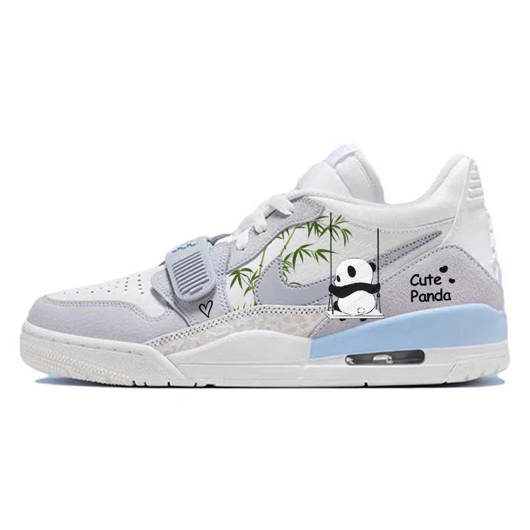 Jordan Legacy 312 Cushioning Slip Resistant Abrasion Resistant Low top Vintage Basketball Shoes Men’s White Gray