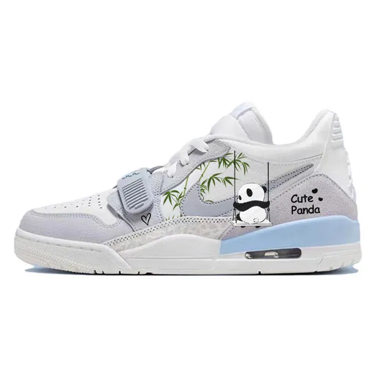 Jordan Legacy 312 Cushioning Slip Resistant Abrasion Resistant Low top Vintage Basketball Shoes Men's White Gray