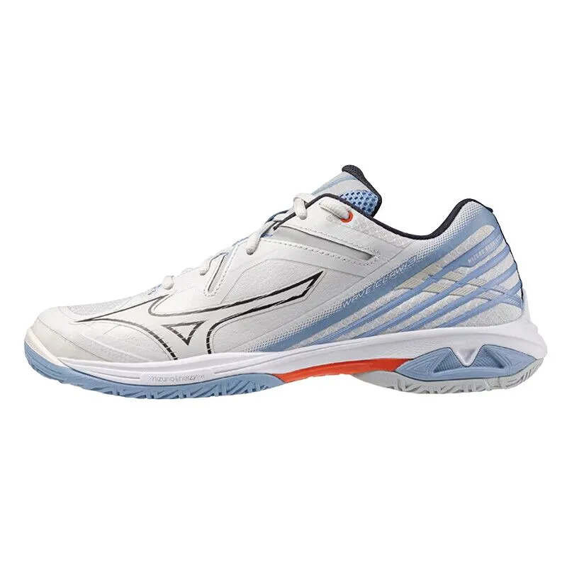 Mizuno WAVE CLAW 3 Slip Resistant Abrasion Resistant Low top Badminton Shoes Unisex White Blue