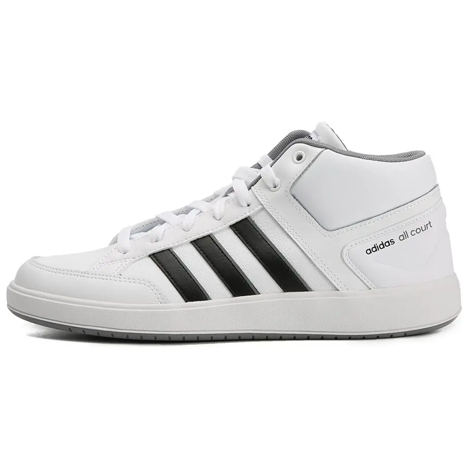 Adidas Abrasion Resistant Slip Resistant Mid top Tennis Shoes Unisex White