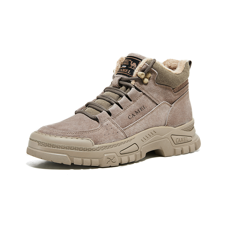 CAMEL Comfortable, Versatile, Fleece Lined Slip Resistant, Abrasion Resistant, Thermal High top Outdoor Shoes Men’s