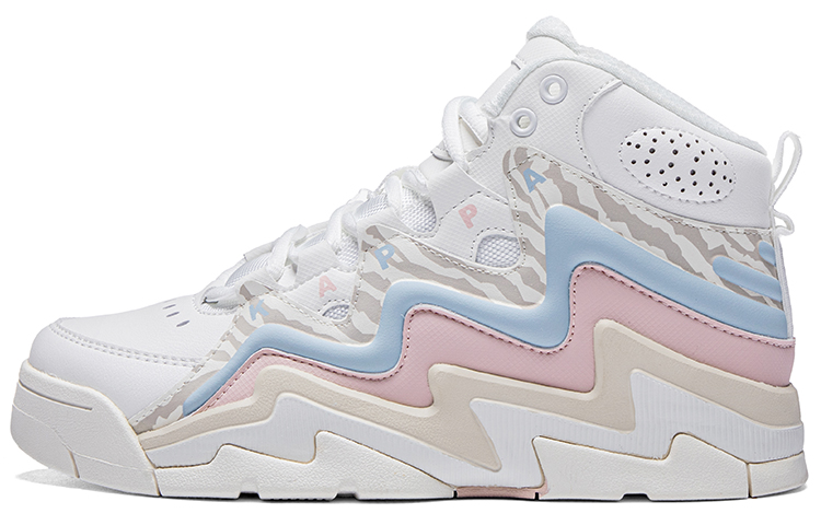 Kappa Slip Resistant Abrasion Resistant High top Vintage Basketball Shoes Women’s White Pink