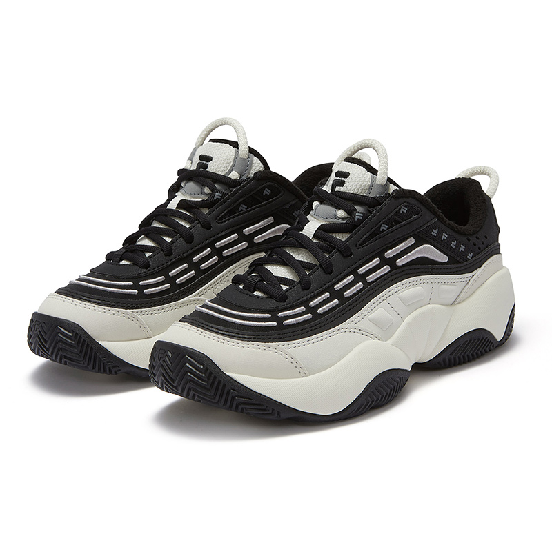 FILA FUSION Abrasion Resistant Low top Vintage Basketball Shoes Women’s Black/Micro White