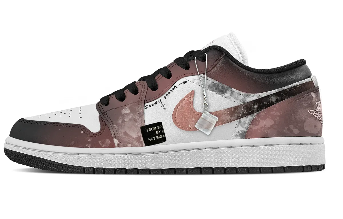 Jordan Air Jordan 1 Purple Ice Abrasion Resistant Slip Resistant Low top Vintage Basketball Shoes Unisex