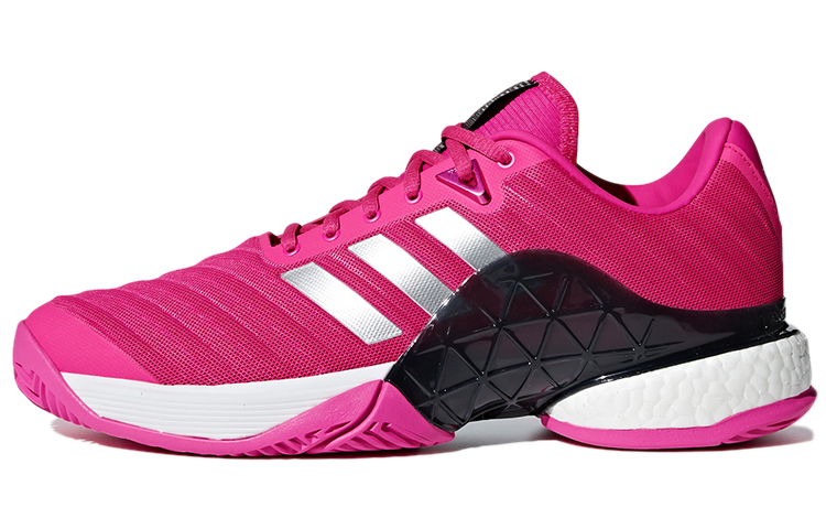 Adidas Barricade 2018 Boost Abrasion Resistant Low top Tennis Shoes Men's Fuchsia