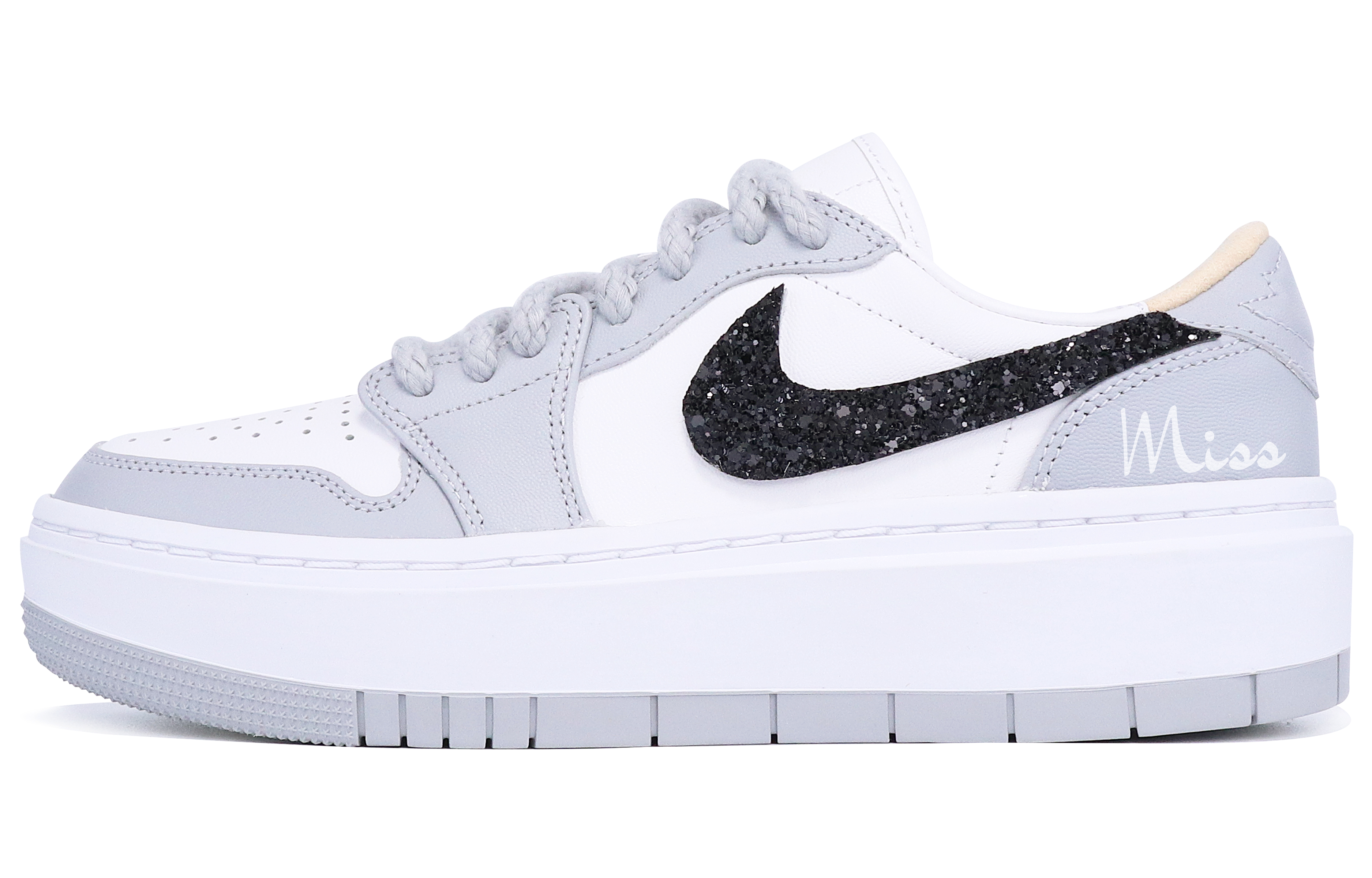 Jordan Air Jordan 1 Elevate Low top Vintage Basketball Shoes Women's Gray White Black