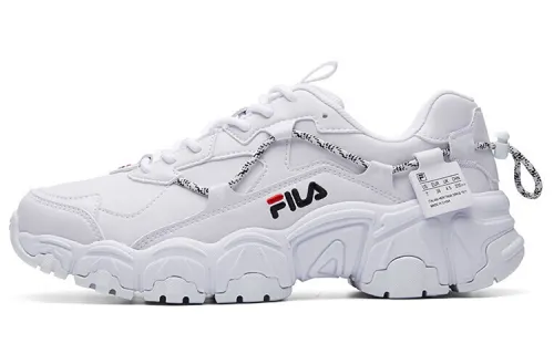 FILA FUSION Cat Claw Textile, Synthetic Leather Low top Chunky Sneakers Women's FILA White