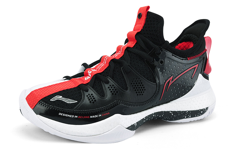 Li Ning Badminton Shoes Unisex Mid Top Black/White/Red