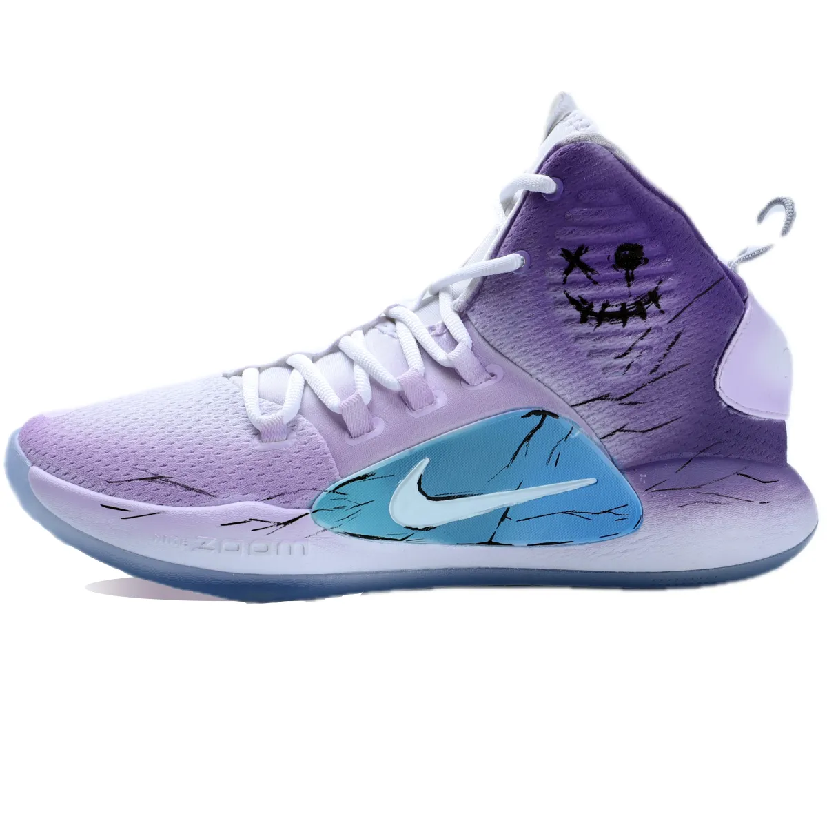 Nike Hyperdunk X Cushioning Slip Resistant Abrasion Resistant Balance Mid top Basketball Shoes Men's Purple