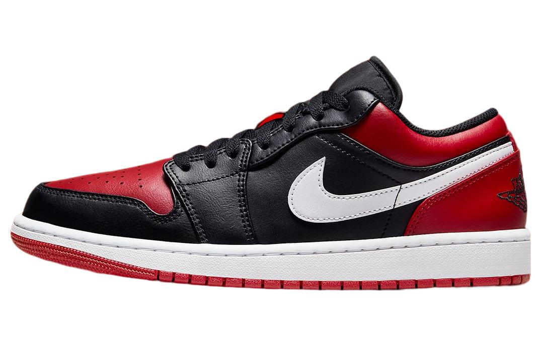 Jordan Air Jordan 1 \"Alternate Bred Toe\" Trendy Low-top Retro Basketball Shoes Men's Black Red