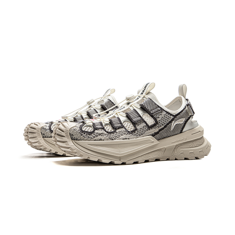 Li Ning Outdoor CF Tracing, Wenchuan Low top Hiking Shoes Unisex Ecru