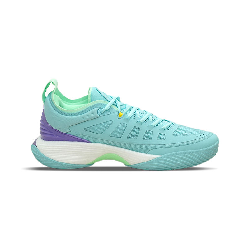 Anta Cushioning Slip Resistant Abrasion Resistant Low top Basketball Shoes Men’s Mint Blue/Light Orchid Purple