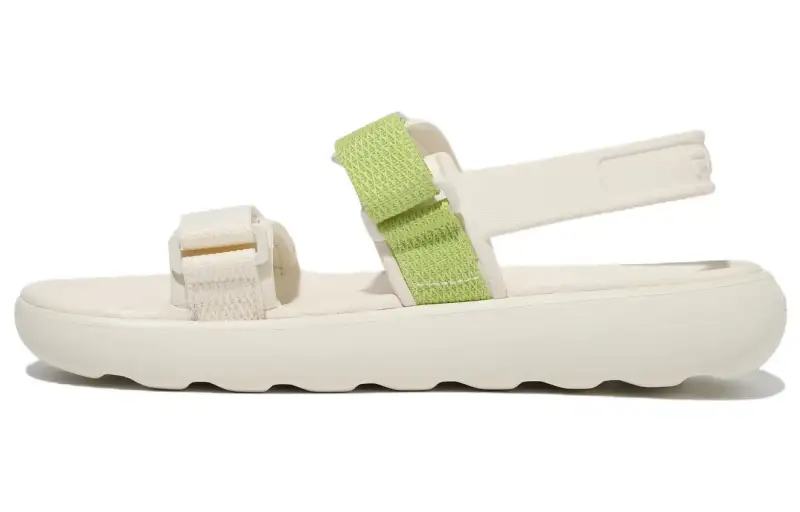 FILA Drifter Tube Sandals Slip Resistant Abrasion Resistant Sports Sandals Unisex Beige Green Korean Style