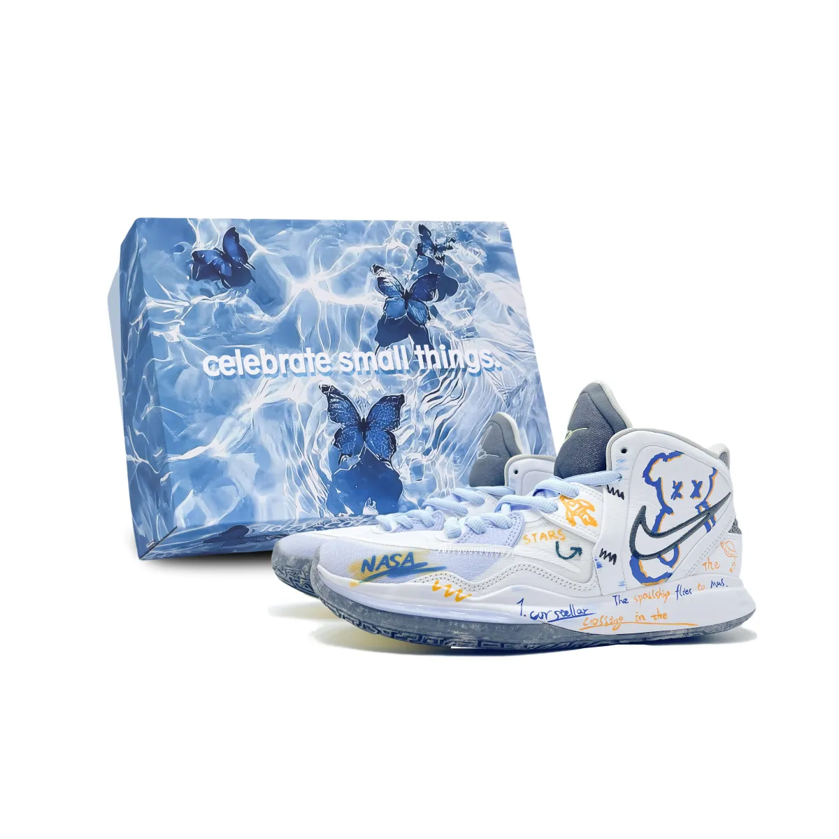 Nike Kyrie 8 Infinity Basketball Shoes Unisex Mid-top Blue
