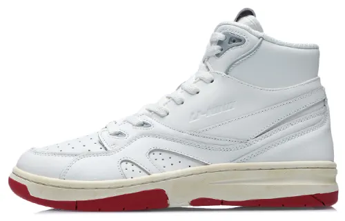 Li Ning 937 Vintage Basketball Shoes Unisex High Top Ecru
