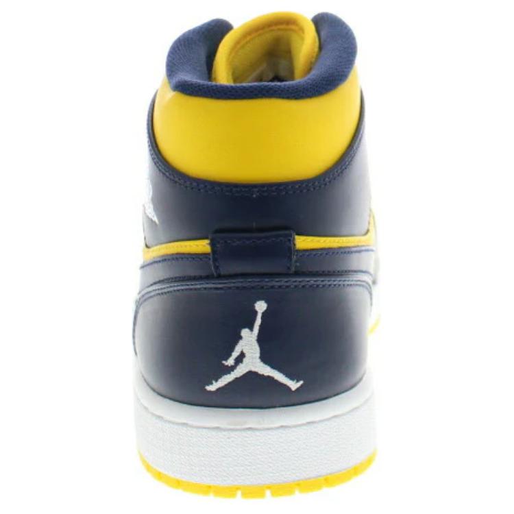Мужские кроссовки Jordan Air Jordan 1 Mid "Michigan" (желто-черные) — Синий / жёлтый — фото 3