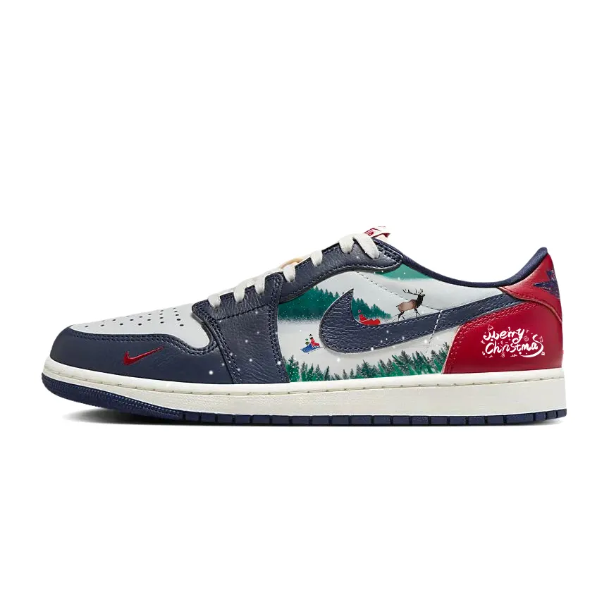 Jordan Air Jordan 1 Slip Resistant Abrasion Resistant Low top Vintage Basketball Shoes Men's White