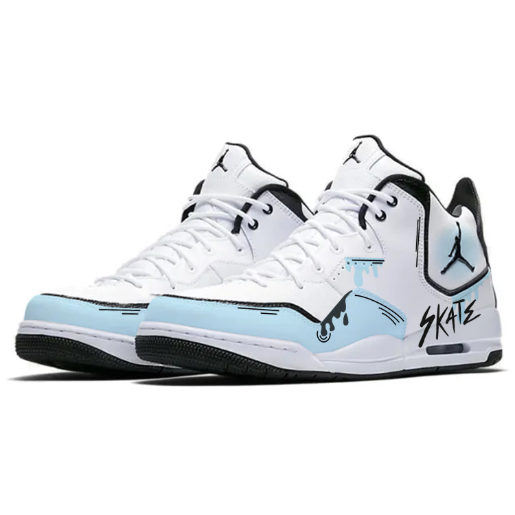 Jordan Courtside 23 Slip Resistant Abrasion Resistant Cushioning Mid top Vintage Basketball Shoes Men’s White