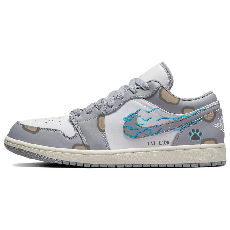 Jordan Air Jordan 1 Vintage Basketball Shoes Men's Low Top White/Gray