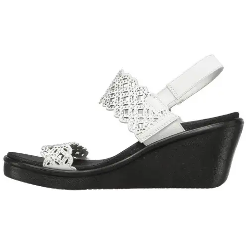 Skechers One Strap Sandals Medium Heel Women's White