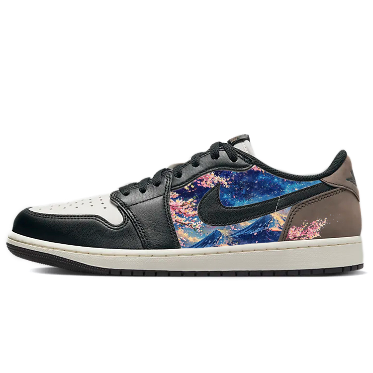 Jordan Air Jordan 1 Abrasion Resistant Slip Resistant Low top Vintage Basketball Shoes Men’s Black White Brown