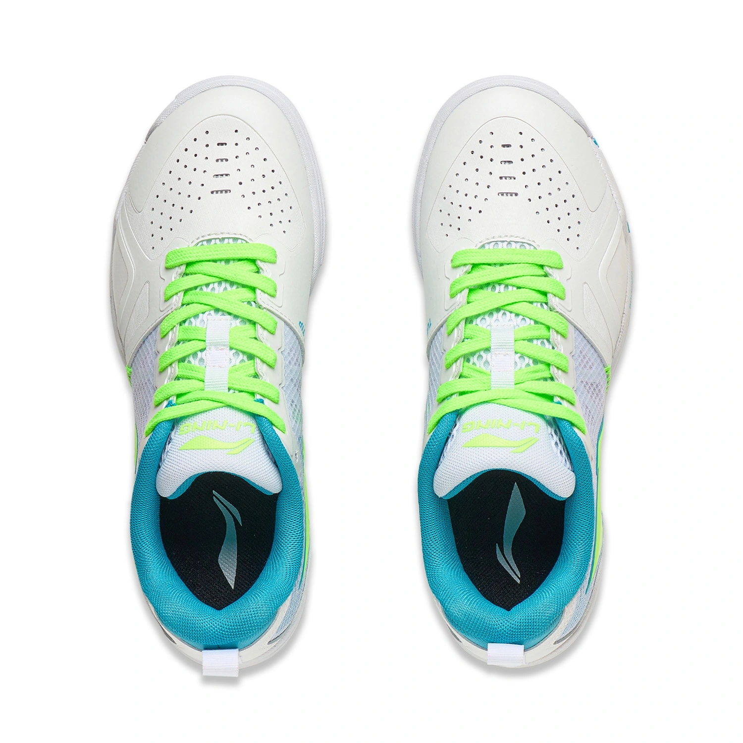 Li Ning Low top Table Tennis Shoes Unisex Standard White/Light Aqua Blue