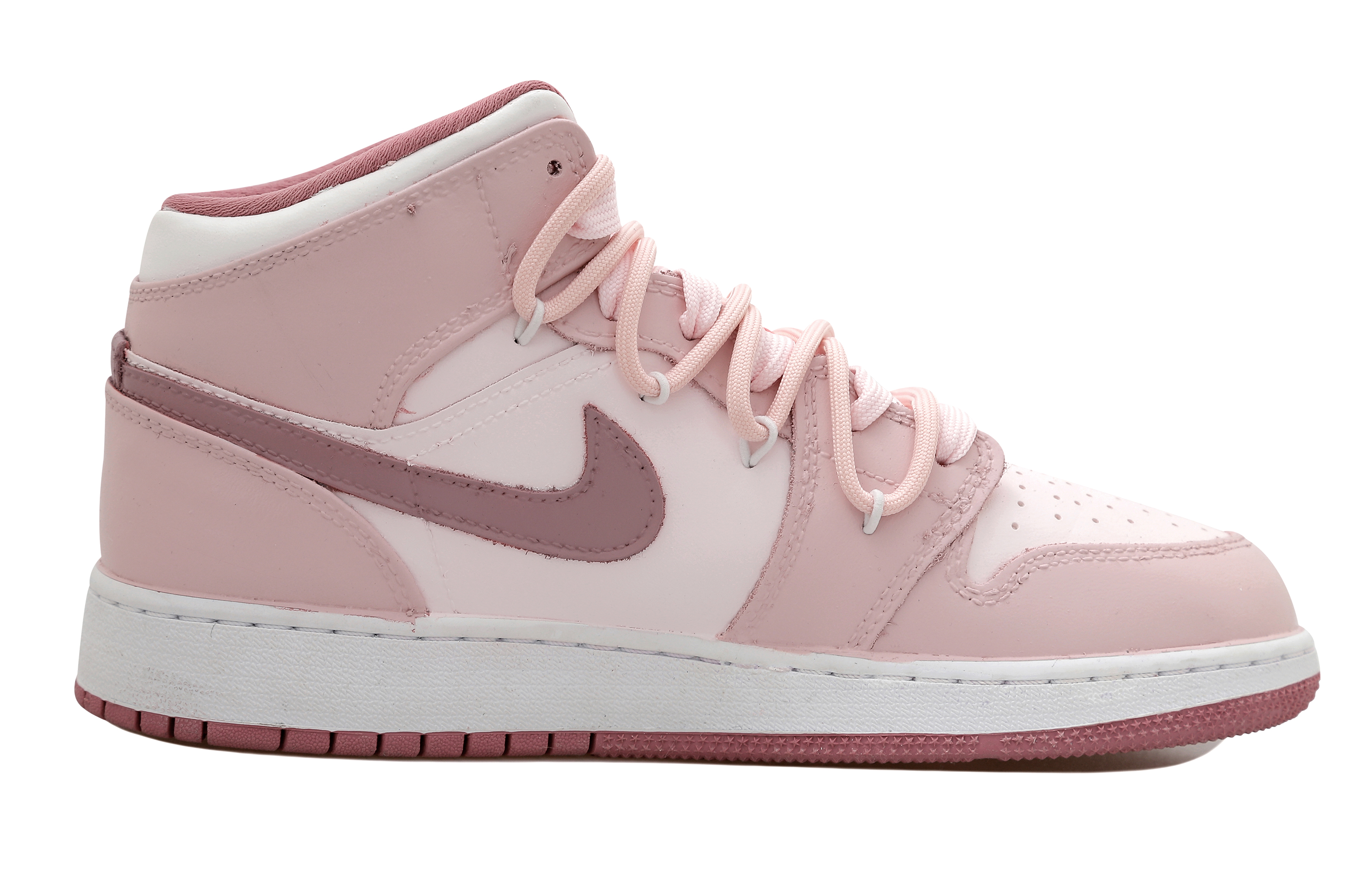 Jordan Air Jordan 1 Mid OKHR High top Vintage Basketball Shoes GS Pink