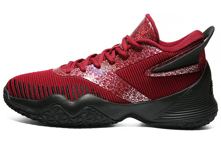 PEAK Cushioning Slip Resistant Abrasion Resistant Coverage Support Mid top Basketball Shoes Men’s Dark Cherry Red