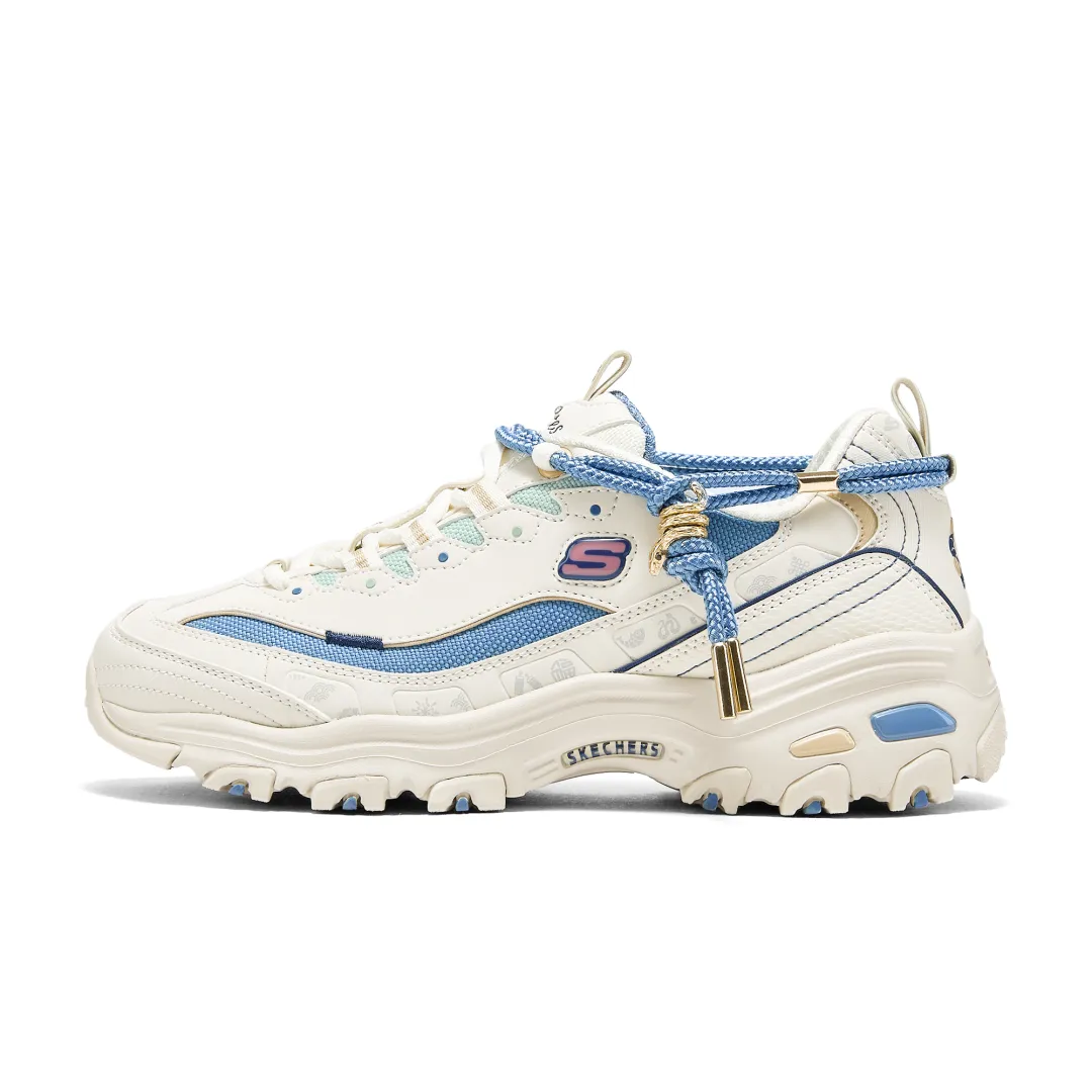 Skechers D'Lites 1.0 Height Increasing Low top Chunky Sneakers Women's White Blue