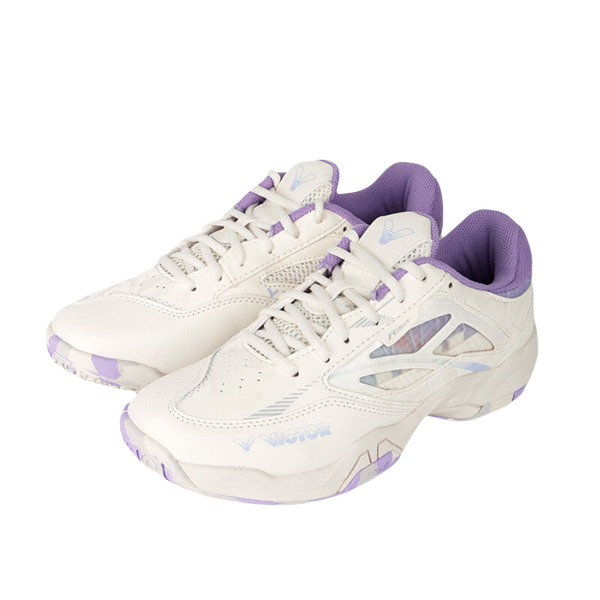 VICTOR Slip Resistant, Abrasion Resistant, Breathable Low top Badminton Shoes Women’s White Purple