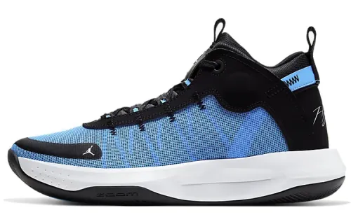 Jordan Jumpman 2020 PF Comfortable Sports Mid-top Basketball Shoes Men's Black Blue
