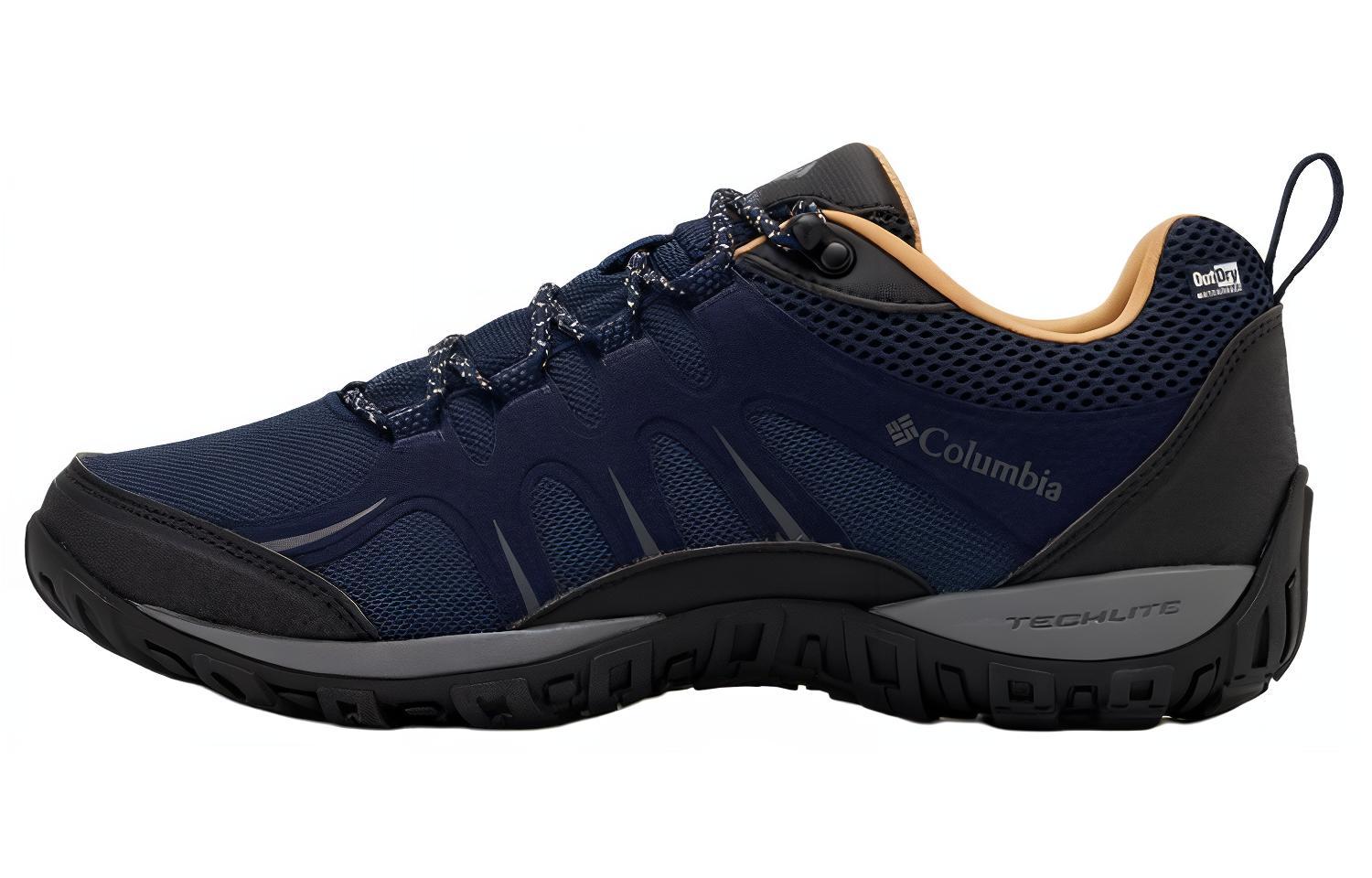 Columbia Hiking Round Tip Cushioning Slip Resistant Low top Hiking Shoes Men’s Navy Blue