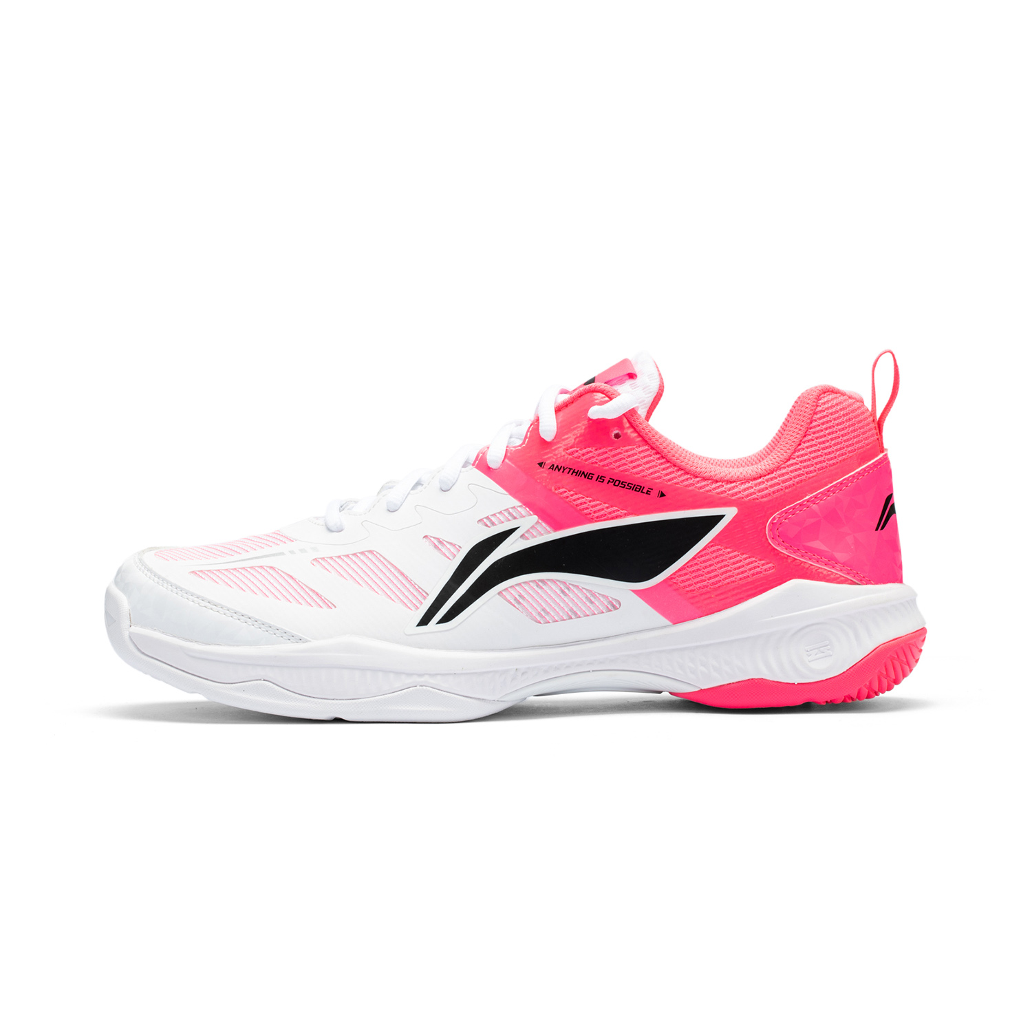 Li Ning Cushioning Rebound Low top Badminton Shoes Unisex White Pink