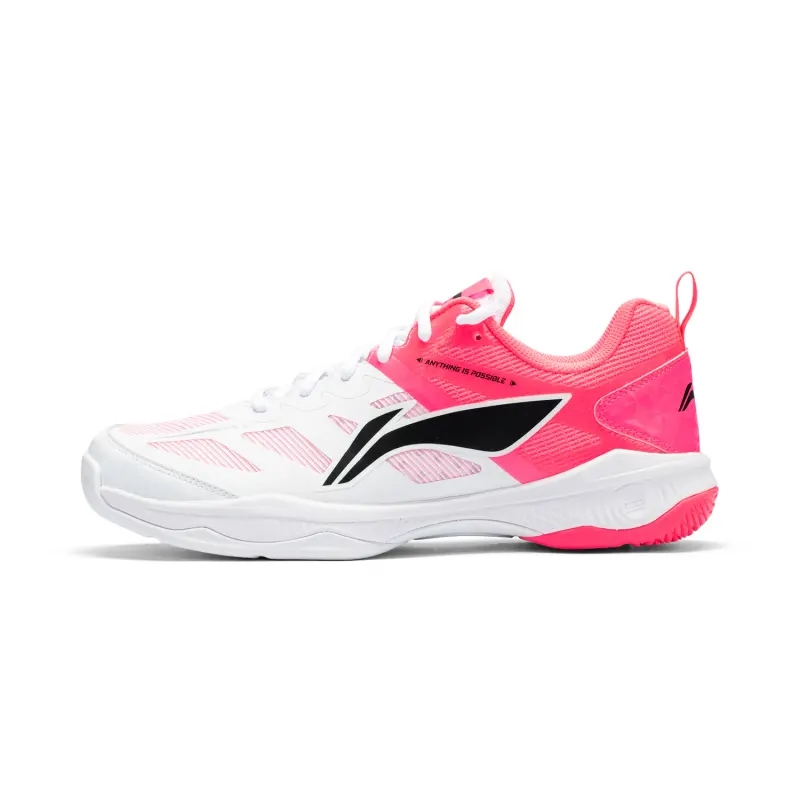 Li Ning Cushioning Rebound Low top Badminton Shoes Unisex White Pink