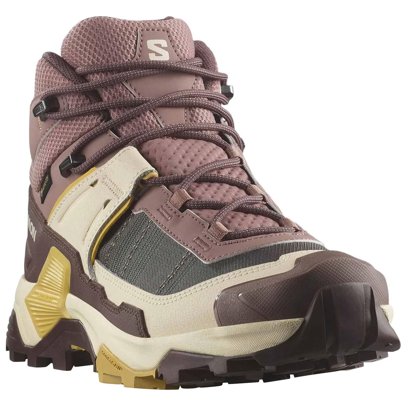 SALOMON X ULTRA 5 Fabric Breathable And Lightweight Mid top Mountaineering Shoes Women’s Beige Umber