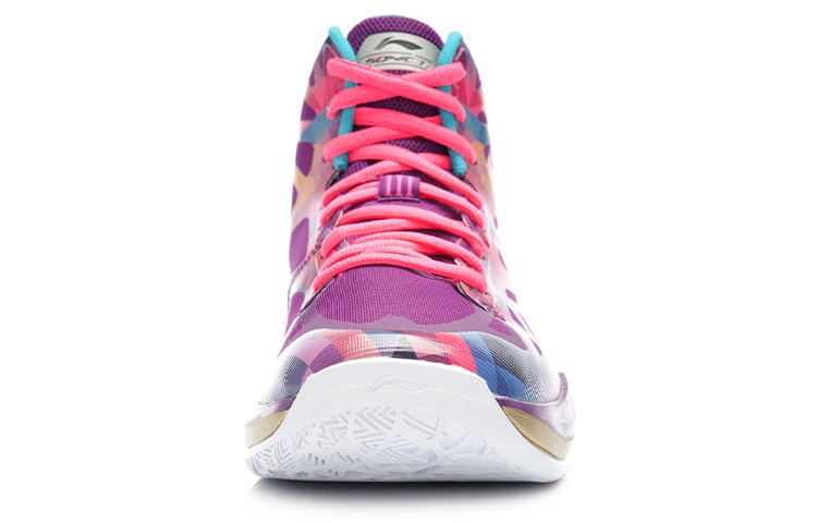 Li Ning SONIC 3 Mesh Cushioning Abrasion Resistant High top Basketball Shoes Men’s Purple Gold