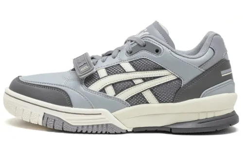 ASICS Gel-Spotlyte low v2 fabric synthetic leather, trendy, shock-absorbing, wear-resistant, breathable, sweat-absorbent and wrapped, low-top, retro basketball shoes, same style for men and women, cement gray