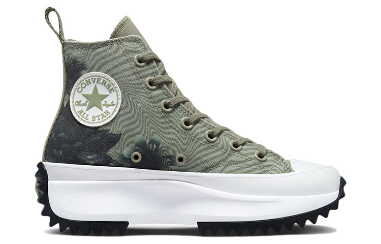 Мужские / Женские кеды Converse Run Star Hike Platform (зеленые) — фото 2