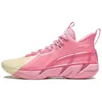 Li Ning BadFive 4 Cushioning Abrasion Resistant Breathable Mid top Basketball Shoes Men's Pink Yellow