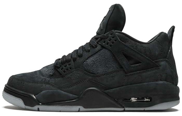 Мужские кроссовки Jordan Air Jordan 4 kaws black (черные) — 黑/夜光 — фото 1