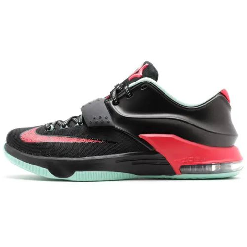 Nike KD 7 Good Apples Durant 7 round toe lace-up shock-absorbing low-top basketball shoes men's black and red