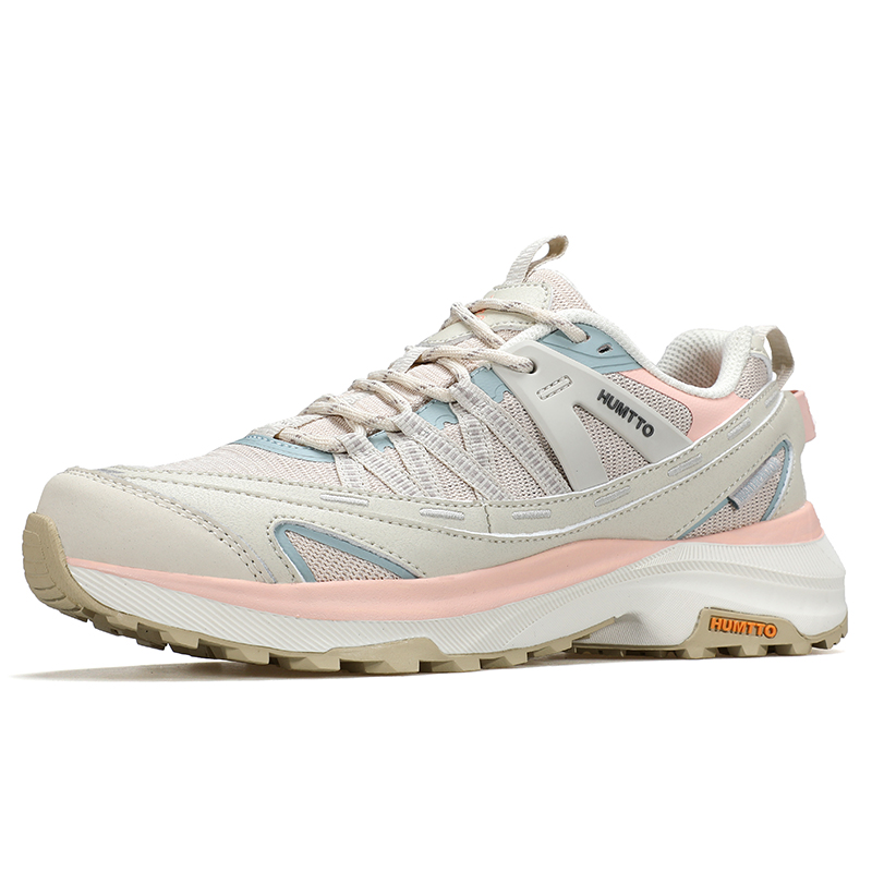 HUMTTO Classic And Versatile Slip Resistant Rebound Slip Resistant Rebound Low top Hiking Shoes Women’s Beige Pink