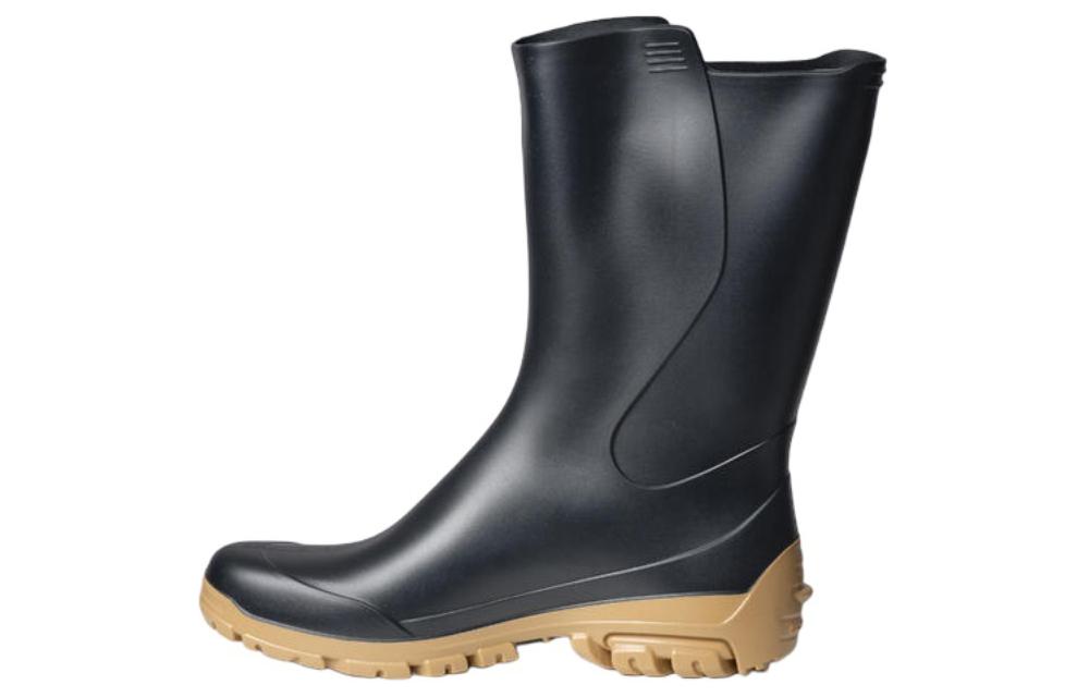 DECATHLON 100 Collection, Clean/Simple, Lightweight Thermal Waterproof Abrasion Resistant Rain Boots Men's Black