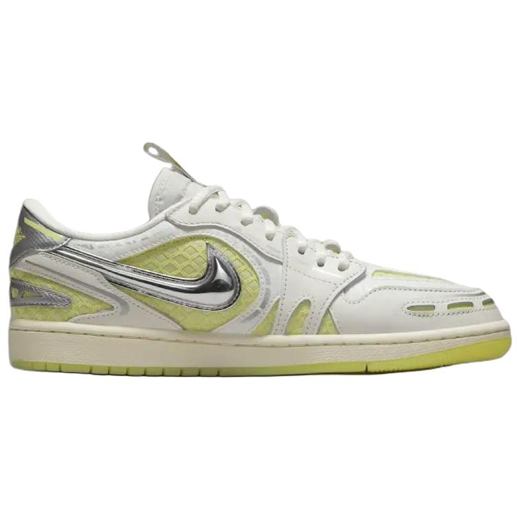 Jordan Air Jordan 1 Abrasion Resistant Breathable Low top Vintage Basketball Shoes Women's White Green